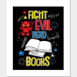 Cute Fight Evil Read Books Posters and Art